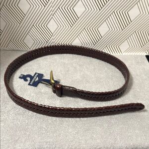 Men's Brown‎ Braided Leather Belt Dockers woven weave belt New size 36